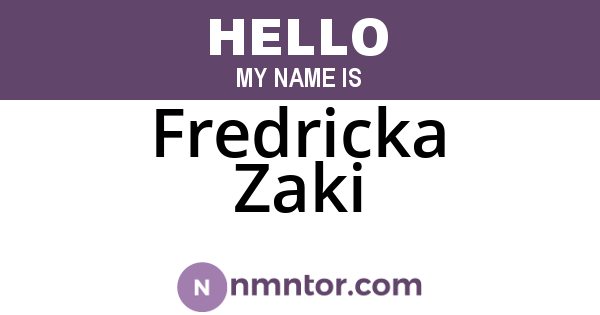 Fredricka Zaki