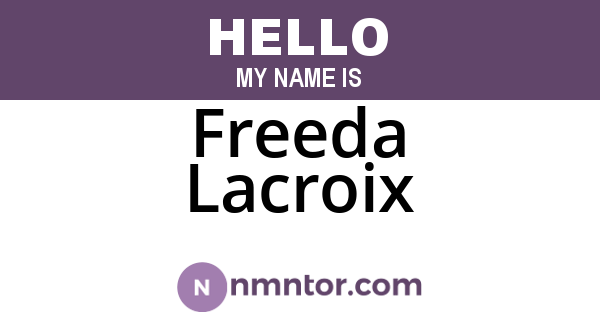 Freeda Lacroix