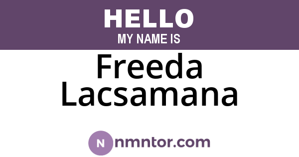 Freeda Lacsamana