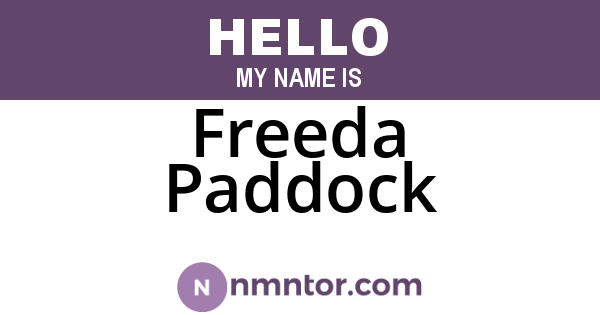 Freeda Paddock
