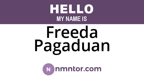 Freeda Pagaduan