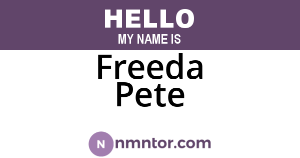 Freeda Pete