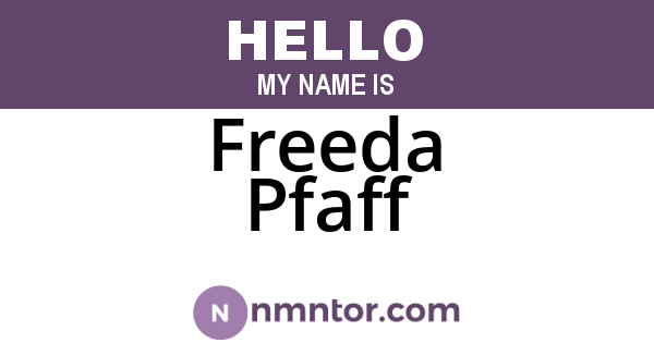 Freeda Pfaff