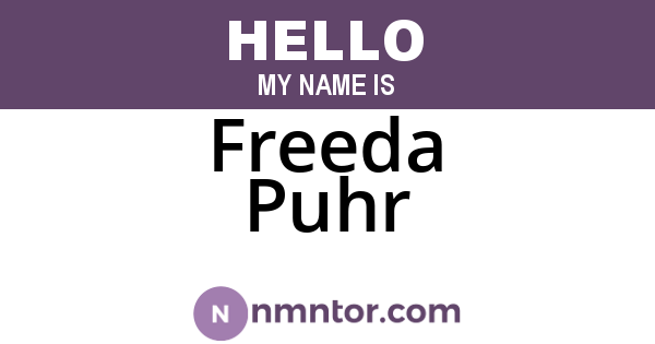 Freeda Puhr
