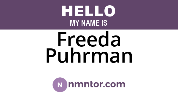 Freeda Puhrman