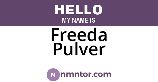 Freeda Pulver
