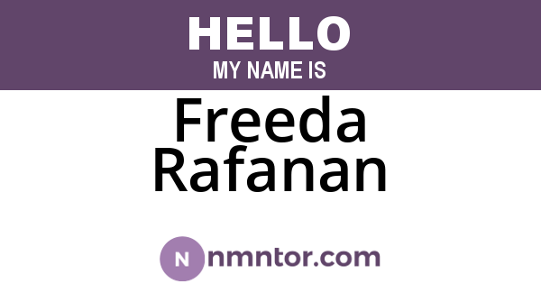 Freeda Rafanan