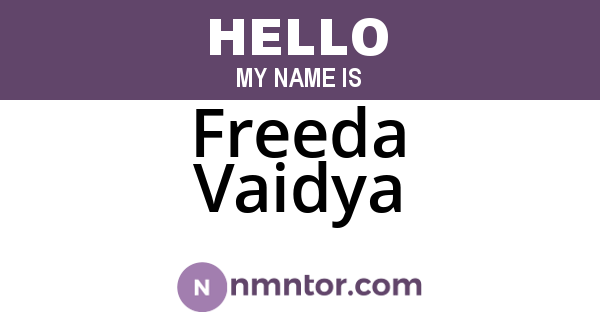 Freeda Vaidya