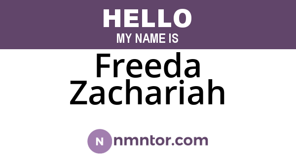 Freeda Zachariah