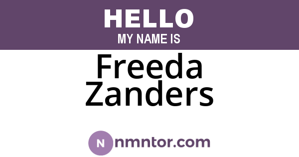 Freeda Zanders