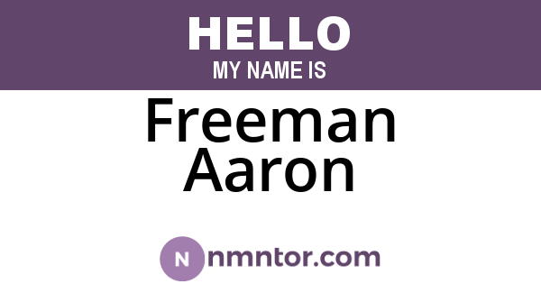 Freeman Aaron