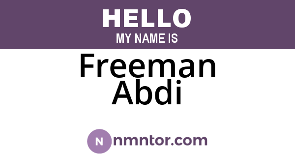 Freeman Abdi