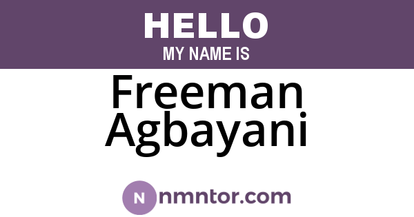 Freeman Agbayani