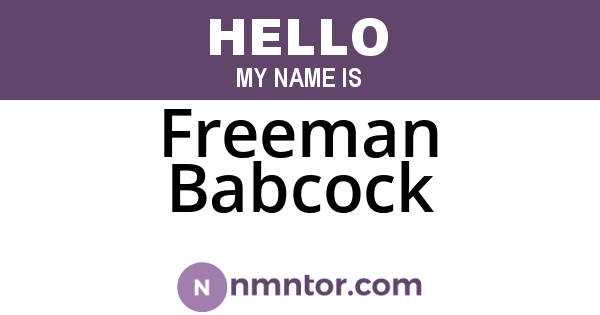 Freeman Babcock