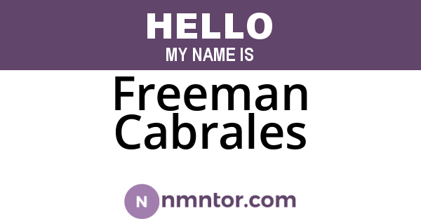 Freeman Cabrales