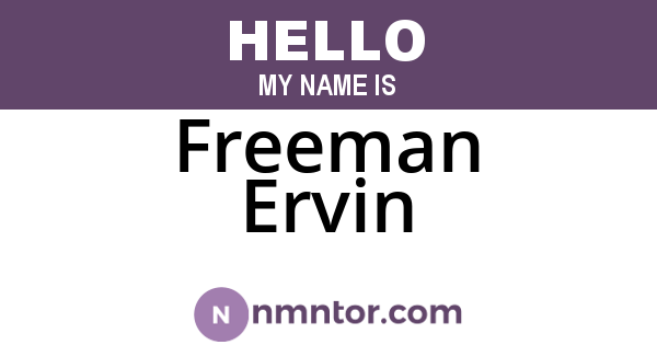 Freeman Ervin
