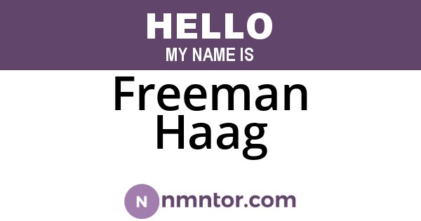 Freeman Haag