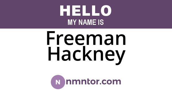 Freeman Hackney