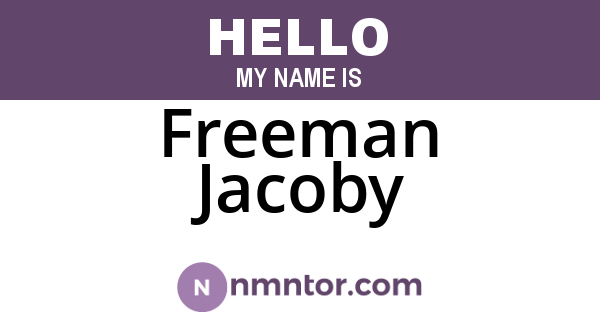 Freeman Jacoby