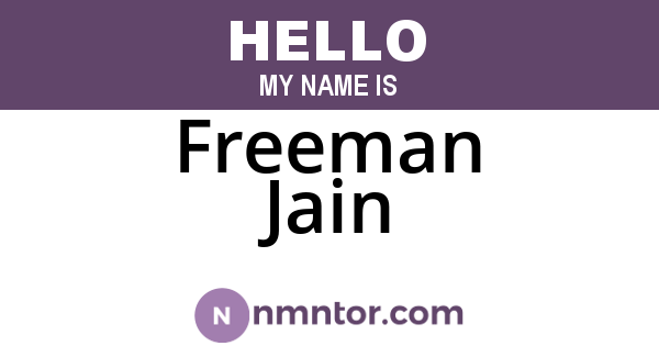 Freeman Jain