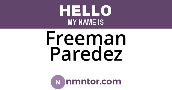 Freeman Paredez