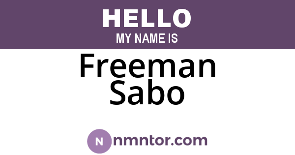 Freeman Sabo