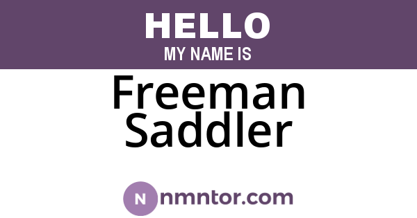Freeman Saddler