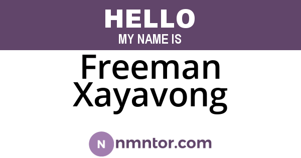 Freeman Xayavong