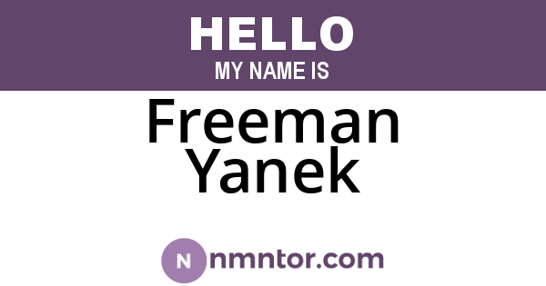 Freeman Yanek