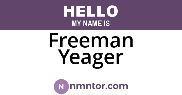 Freeman Yeager