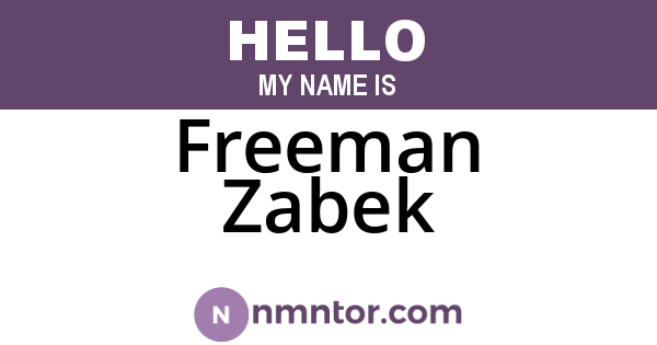 Freeman Zabek