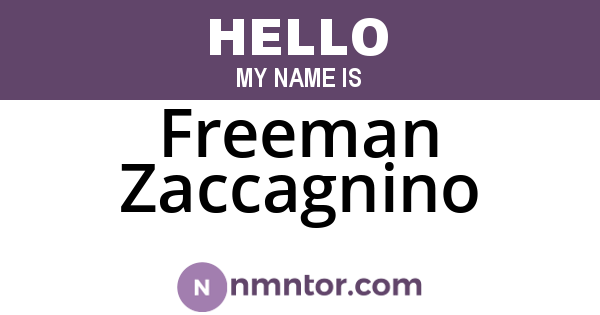 Freeman Zaccagnino