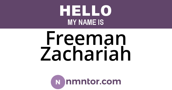 Freeman Zachariah