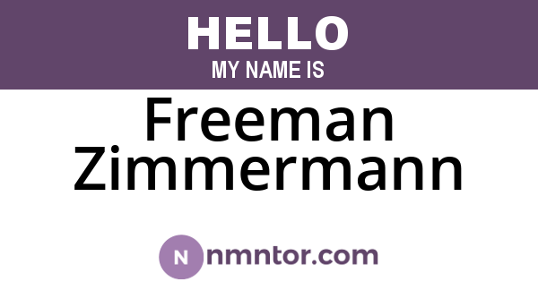 Freeman Zimmermann