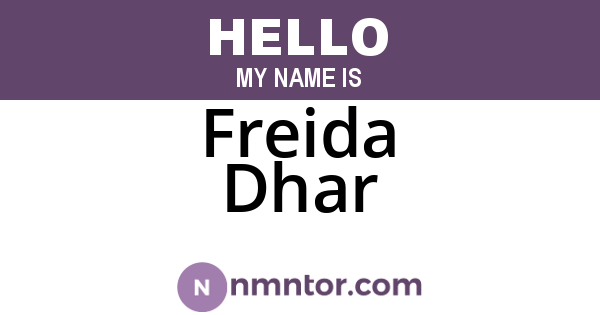 Freida Dhar