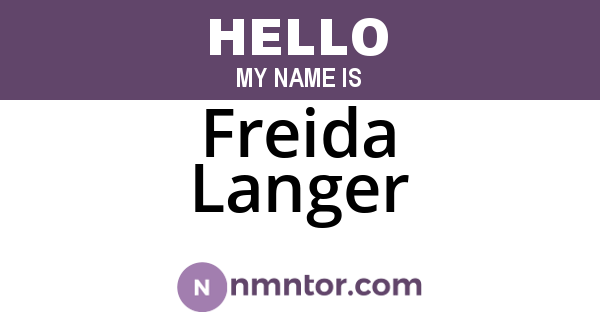 Freida Langer