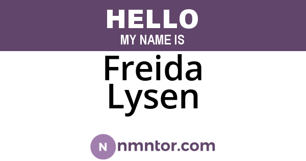 Freida Lysen