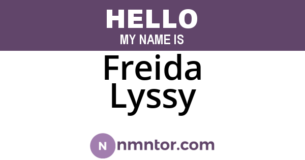 Freida Lyssy