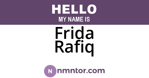 Frida Rafiq