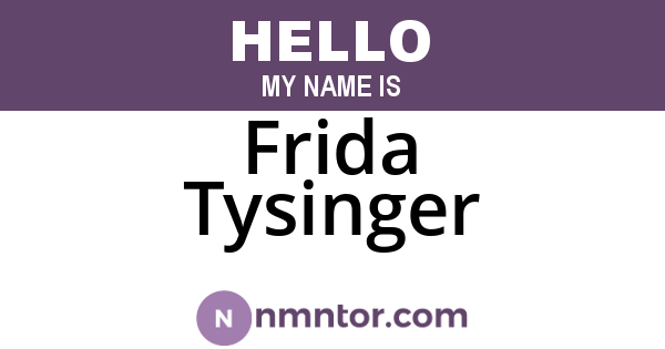 Frida Tysinger