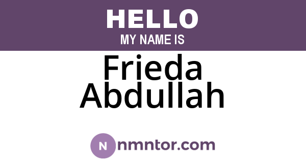 Frieda Abdullah