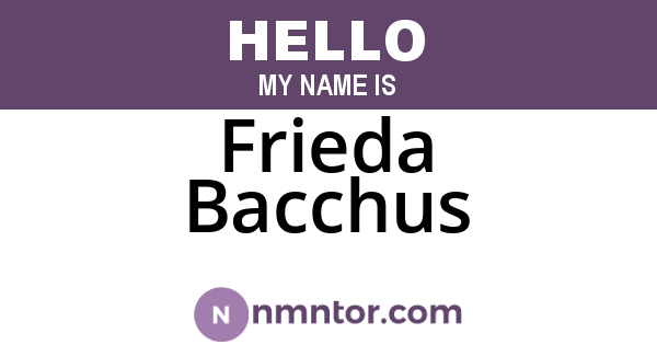 Frieda Bacchus
