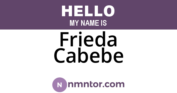 Frieda Cabebe