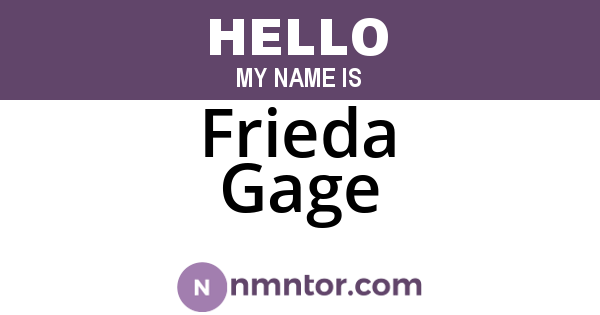 Frieda Gage