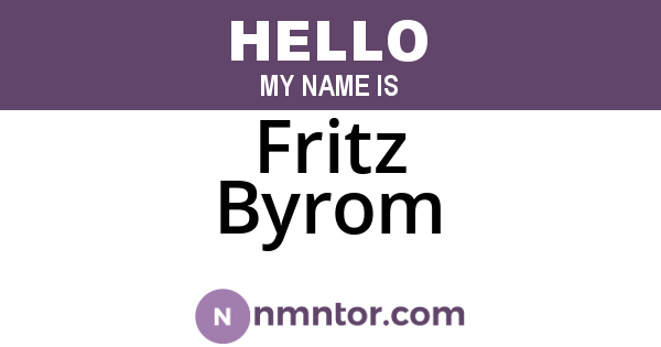 Fritz Byrom
