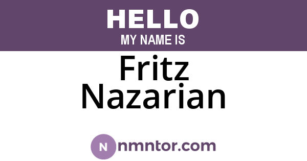 Fritz Nazarian