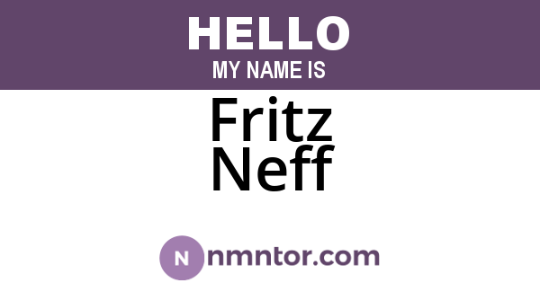 Fritz Neff