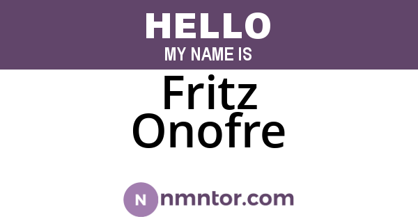 Fritz Onofre