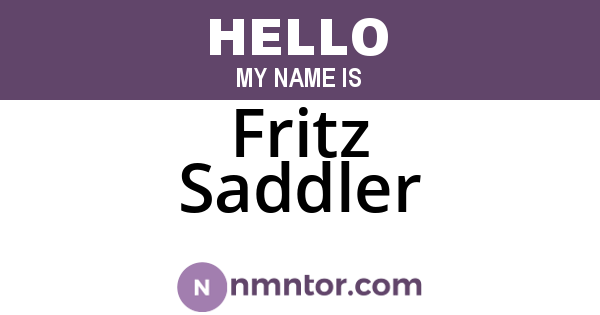 Fritz Saddler