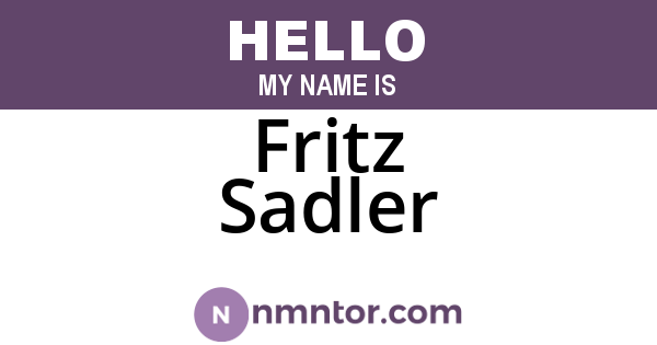 Fritz Sadler
